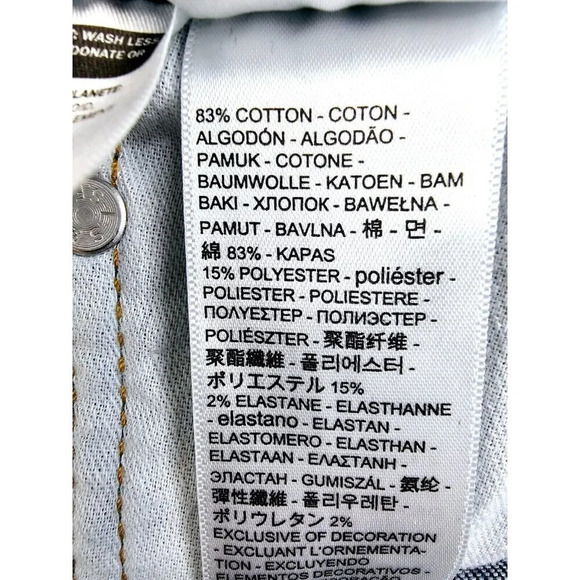 Levis Size 38X32 Men's Straight Blue Denim 5 Pocket Logo Zip Jeans - Picture 7 of 13